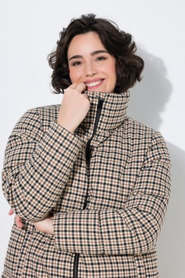 Ulla Popken 851822 Manteau matelassé Blanc cassé - Manteaux - Manteaux femme grande taille