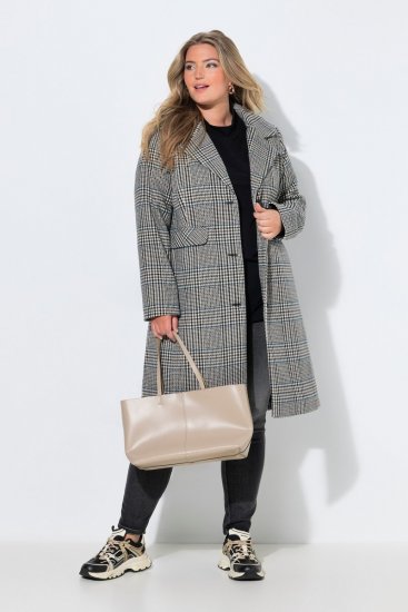 Ulla Popken 851826 Manteau en laine Blanc cassé - Manteaux - Manteaux femme grande taille