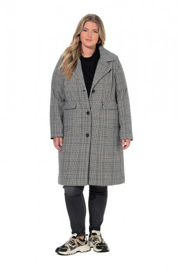 Ulla Popken 851826 Manteau en laine Blanc cassé - Manteaux - Manteaux femme grande taille