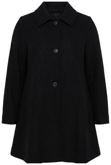 Ulla Popken 851827 Manteau évasé effet laine Noir - Manteaux - Manteaux femme grande taille