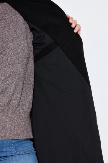 Ulla Popken 851827 Manteau évasé effet laine Noir - Manteaux - Manteaux femme grande taille
