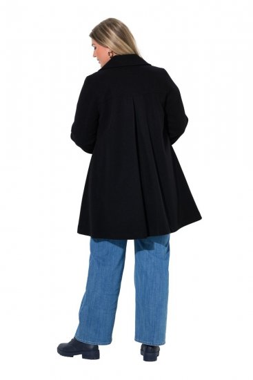 Ulla Popken 851827 Manteau évasé effet laine Noir - Manteaux - Manteaux femme grande taille