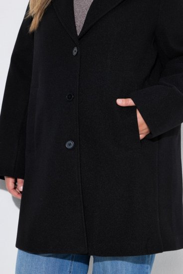 Ulla Popken 851829 Manteau en laine Noir - Manteaux - Manteaux femme grande taille