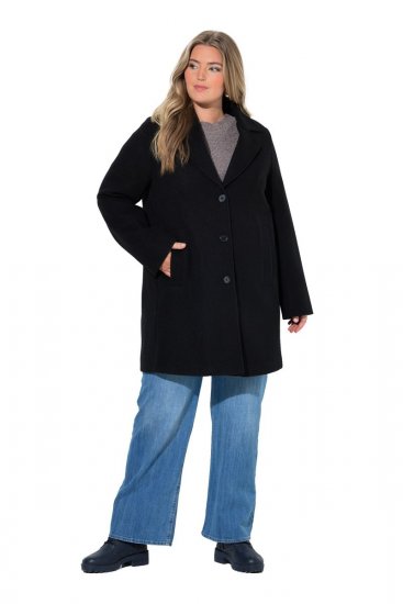 Ulla Popken 851829 Manteau en laine Noir - Manteaux - Manteaux femme grande taille