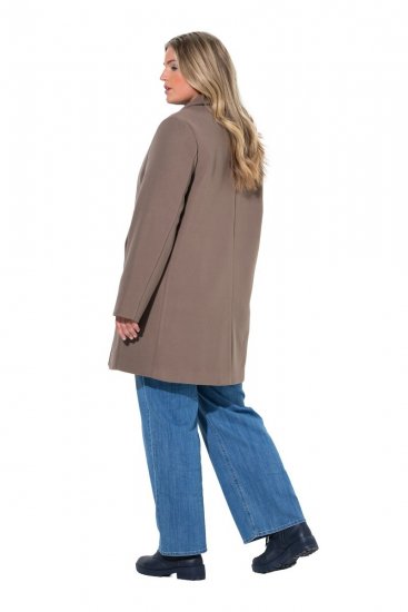 Ulla Popken 851829 Manteau en laine trapèze à revers Marron clair - Manteaux - Manteaux femme grande taille