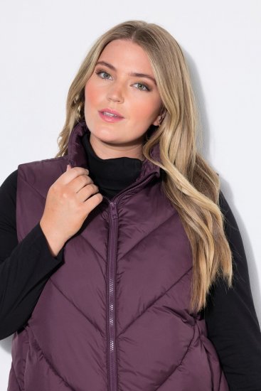 Ulla Popken 851833 Gilet matelassé à col montant Marron - Gilets sans manches - 