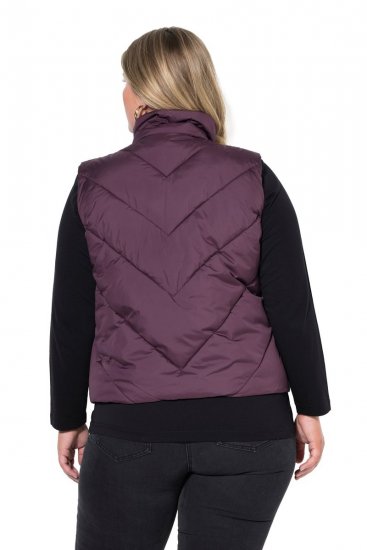 Ulla Popken 851833 Gilet matelassé à col montant Marron - Gilets sans manches - 