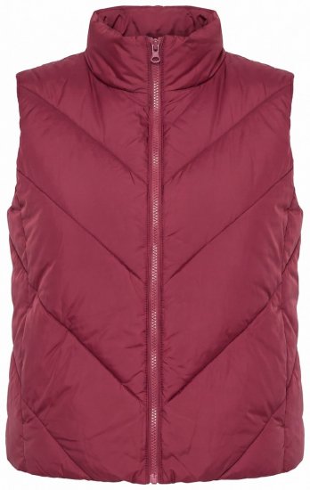 Ulla Popken 851833 Gilet matelassé à col montant Rouge - Gilets sans manches - 