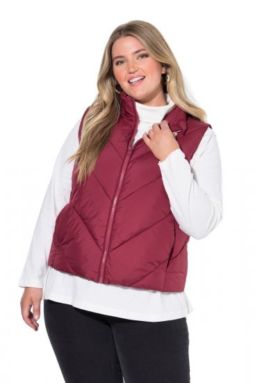 Ulla Popken 851833 Gilet matelassé à col montant Rouge - Gilets sans manches - 