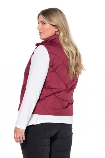 Ulla Popken 851833 Gilet matelassé à col montant Rouge - Gilets sans manches - 