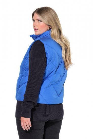 Ulla Popken 851833 Gilet matelassé à col montant Bleu - Gilets sans manches - 