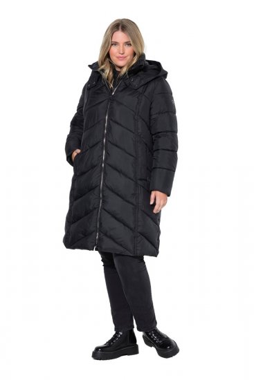 Ulla Popken 851842 Manteau matelassé Noir - Manteaux - Manteaux femme grande taille