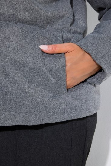 Ulla Popken 851854 Veste matelassée Gris chiné - Vestes - Vestes femme grande taille
