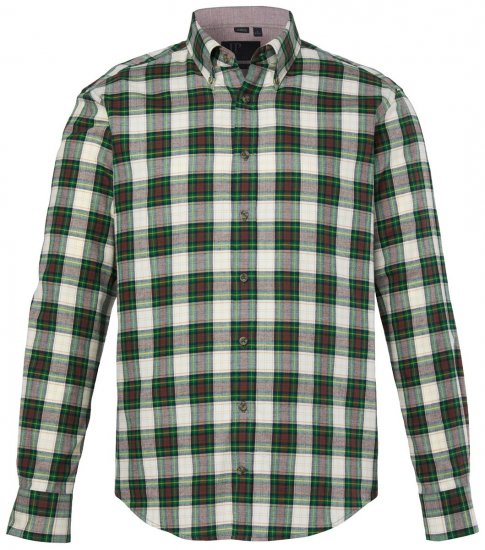 JP1880 851877 Chemise en flanelle à carreaux manches longues Vert foncé TALL - TALL chemises - Chemises TALL grande longueur