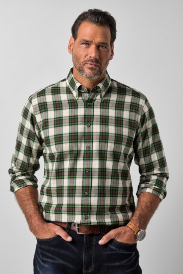 JP1880 851877 Chemise en flanelle à carreaux manches longues Vert foncé TALL - TALL chemises - Chemises TALL grande longueur