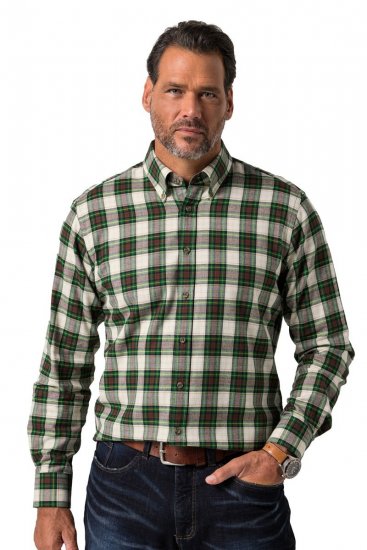 JP1880 851877 Chemise en flanelle à carreaux manches longues Vert foncé TALL - TALL chemises - Chemises TALL grande longueur