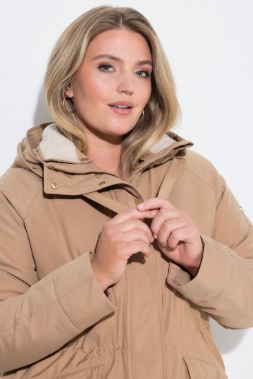 Ulla Popken 852028 Parka Beige - Manteaux - Manteaux femme grande taille