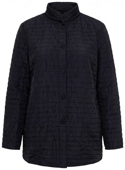 Ulla Popken 852076 Veste en crêpe matelassée à col montant Noir - Vestes - Vestes femme grande taille