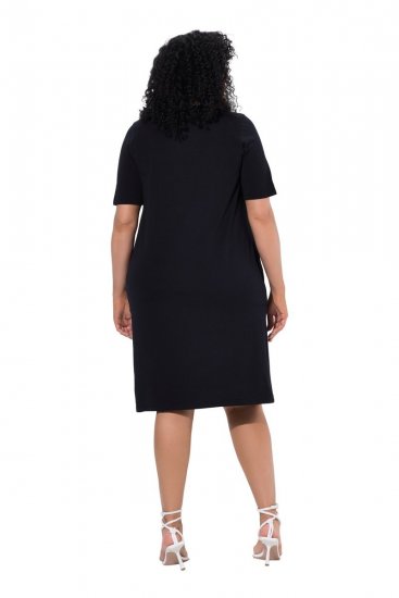 Ulla Popken 852079 Robe t-shirt rayée Noir - Robes - Robes pour toutes les tailles
