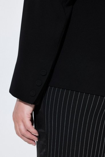 Ulla Popken 852167 Blazer à col chemise Noir - Blazers - Blazers grande taille pour femme