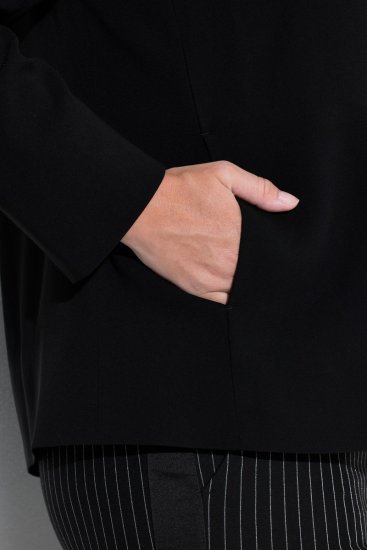 Ulla Popken 852167 Blazer à col chemise Noir - Blazers - Blazers grande taille pour femme