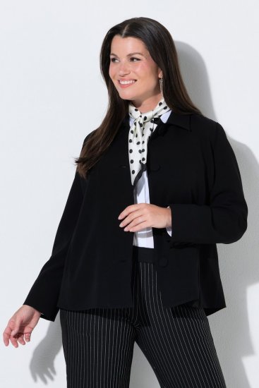 Ulla Popken 852167 Blazer à col chemise Noir - Blazers - Blazers grande taille pour femme