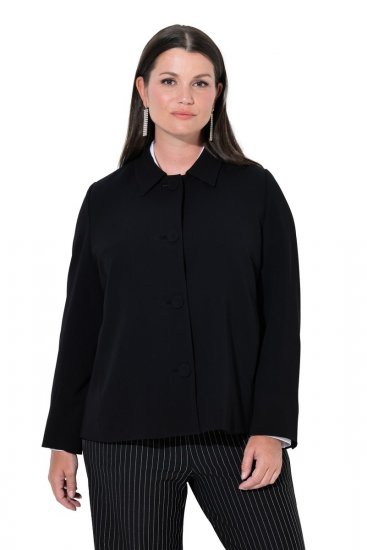 Ulla Popken 852167 Blazer à col chemise Noir - Blazers - Blazers grande taille pour femme