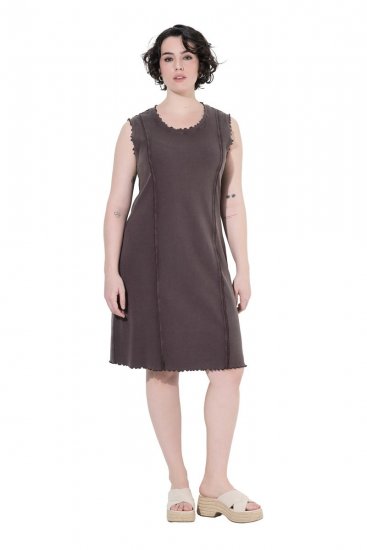 Ulla Popken 852190 Robe en jersey Brun acajou - Robes d'été - Robes d'été grande taille