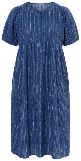 Ulla Popken 852214 Robe mi-longue rayée Bleu marine - Robes midi - Robes midi grande taille