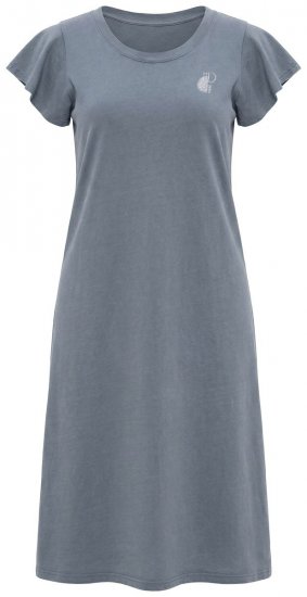 Ulla Popken 852218 Robe mi-longue à manches courtes Gris - Robes midi - Robes midi grande taille