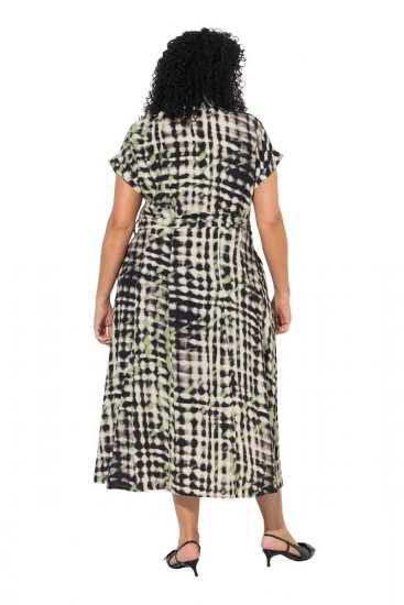 Ulla Popken 852257 Robe longue imprimée Taupe - Robes maxi - Robes maxi grande taille