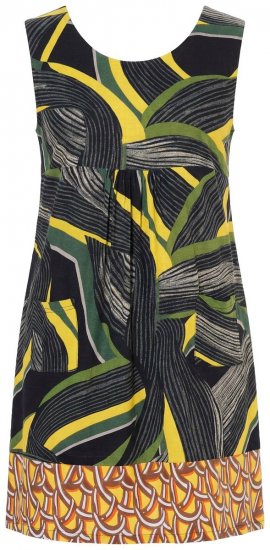 Ulla Popken 852329 Robe en jersey rayée Vert olive - Robes en jersey - 