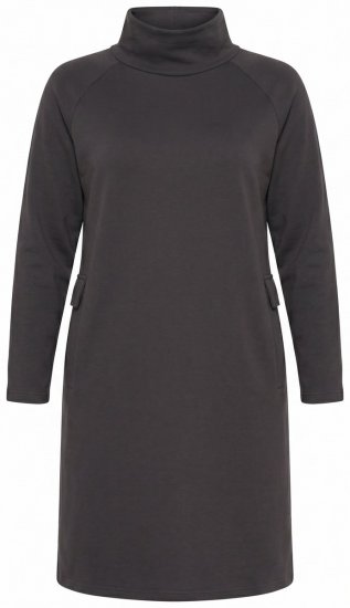 Ulla Popken 852456 Robe sweat à col roulé Marron foncé - Robes sweat - 