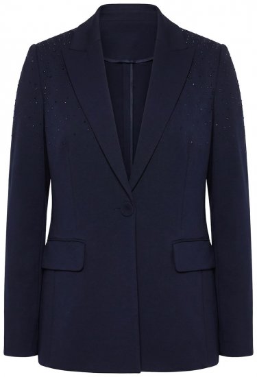 Ulla Popken 852498 Blazer à strass Bleu marine - Blazers - Blazers grande taille pour femme
