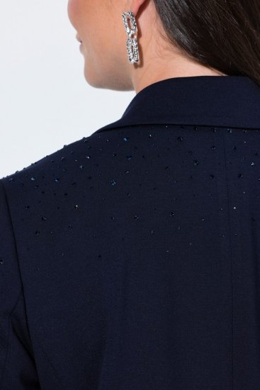 Ulla Popken 852498 Blazer à strass Bleu marine - Blazers - Blazers grande taille pour femme