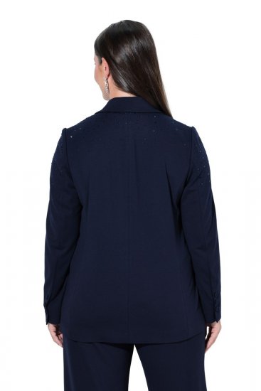 Ulla Popken 852498 Blazer à strass Bleu marine - Blazers - Blazers grande taille pour femme