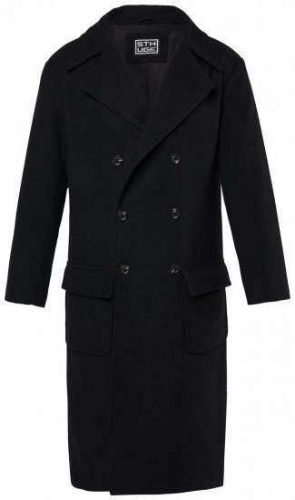 STHUGE 852519 Classique Manteau en laine Noir - Vestes - Vestes Homme Grandes Tailles