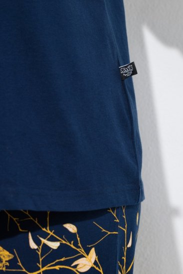 Ulla Popken 852577 Pyjama à motifs Bleu marine - Pyjamas/vêtements de détente - 
