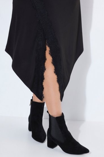 Ulla Popken 852636 Robe portefeuille Noir - Robes en jersey - 
