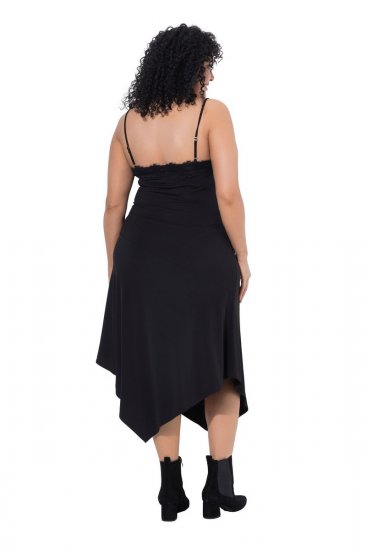 Ulla Popken 852636 Robe portefeuille Noir - Robes en jersey - 