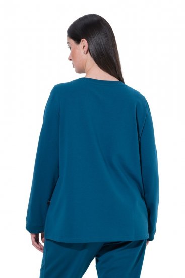 Ulla Popken 852710 Pull d'intérieur à manches longues Pétrole - Pyjamas/vêtements de détente - 