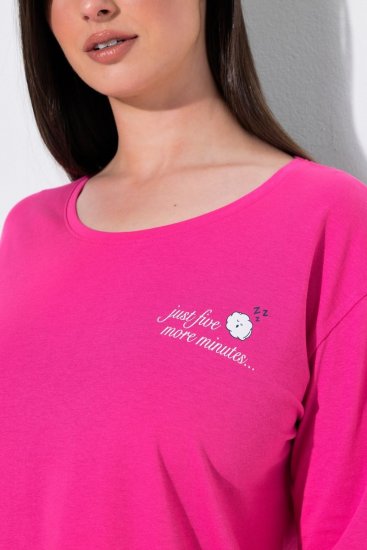 Ulla Popken 852747 Haut de pyjama à manches longues Rose - Pyjamas/vêtements de détente - 