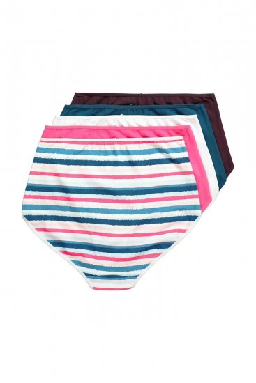 Ulla Popken 852761 Culottes à rayures taille haute lot de 5 Pétrole - Culottes - 
