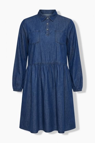 Ulla Popken 852768 Robe en jean trapèze à poches Bleu denim - Robes - Robes pour toutes les tailles