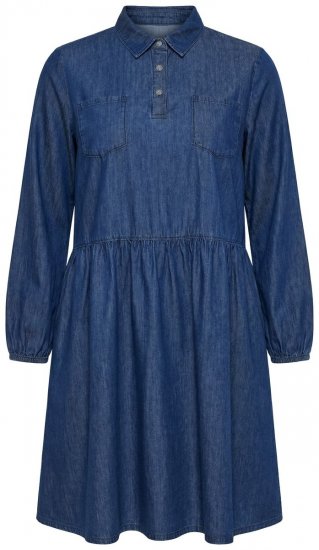 Ulla Popken 852768 Robe en jean trapèze à poches Bleu denim - Robes - Robes pour toutes les tailles