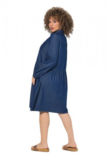 Ulla Popken 852768 Robe en jean trapèze à poches Bleu denim - Robes - Robes pour toutes les tailles