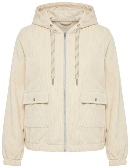 Ulla Popken 852802 Veste en velours côtelé Blanc cassé - Vestes - Vestes femme grande taille