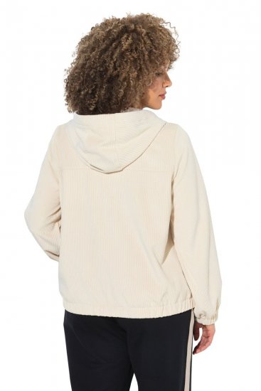 Ulla Popken 852802 Veste en velours côtelé Blanc cassé - Vestes - Vestes femme grande taille