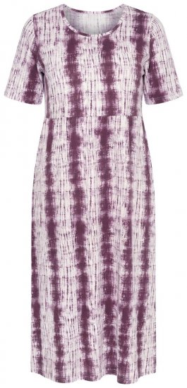 Ulla Popken 852854 Robe mi-longue rayée Marron - Robes midi - Robes midi grande taille