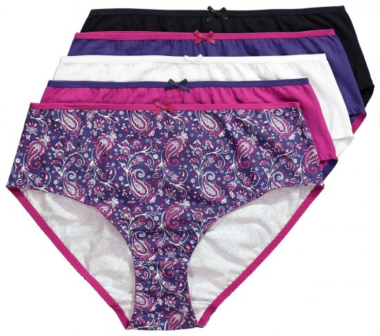 Ulla Popken 852935 Culottes à fleurs lot de 5 Bleu roi - Culottes - 